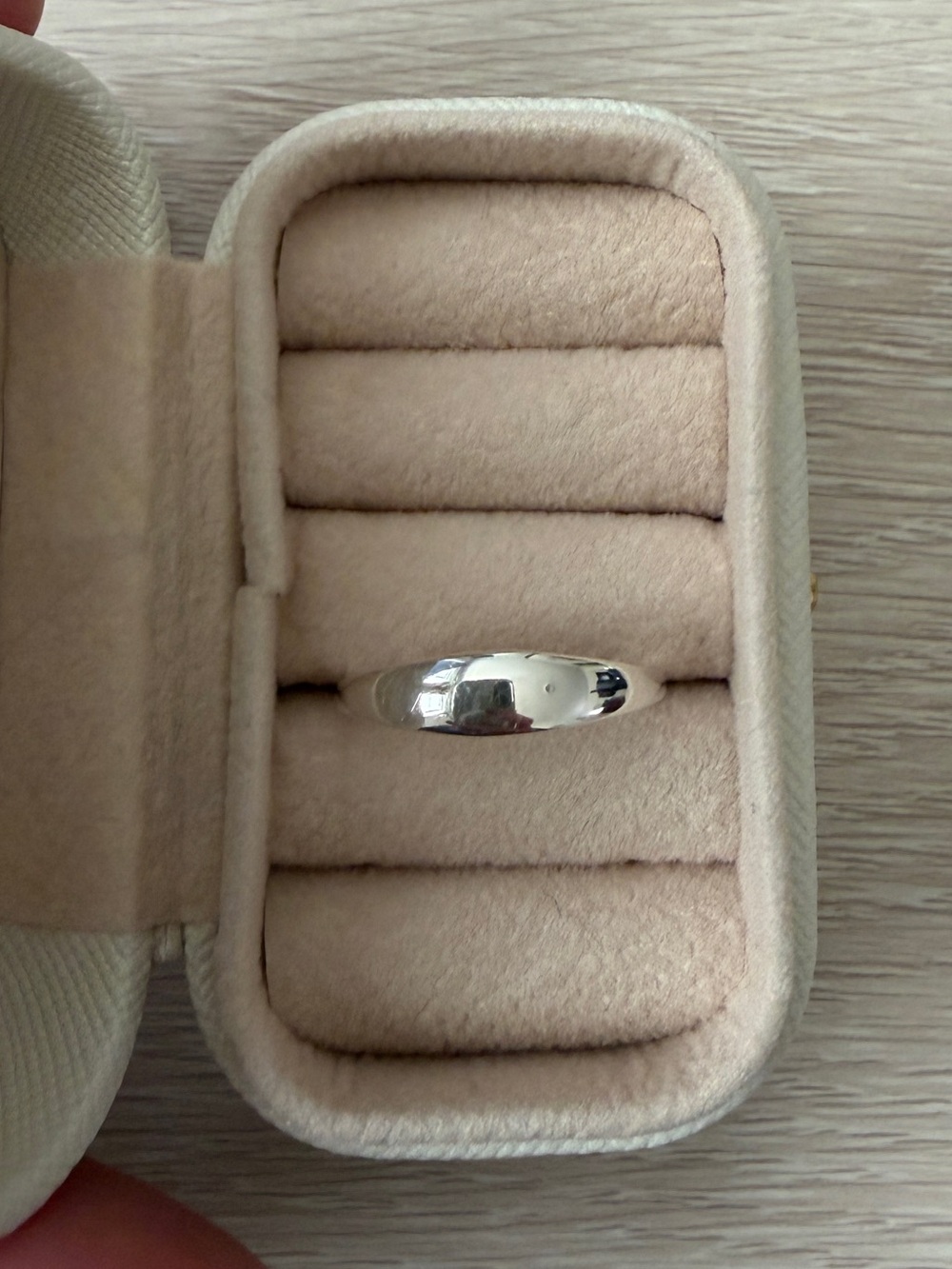 Slim domed silver ring